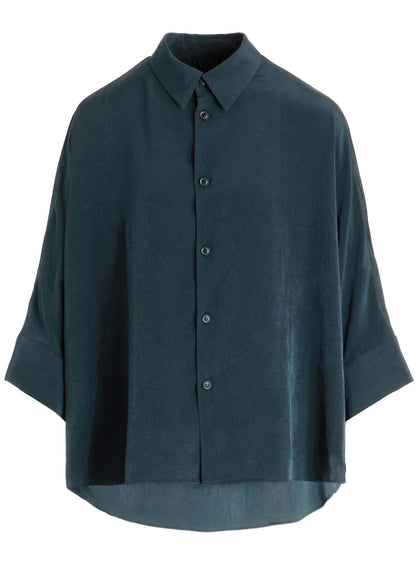 TA/PE CREPE DE CHINE HALF SLEEVE CAPE SHIRT