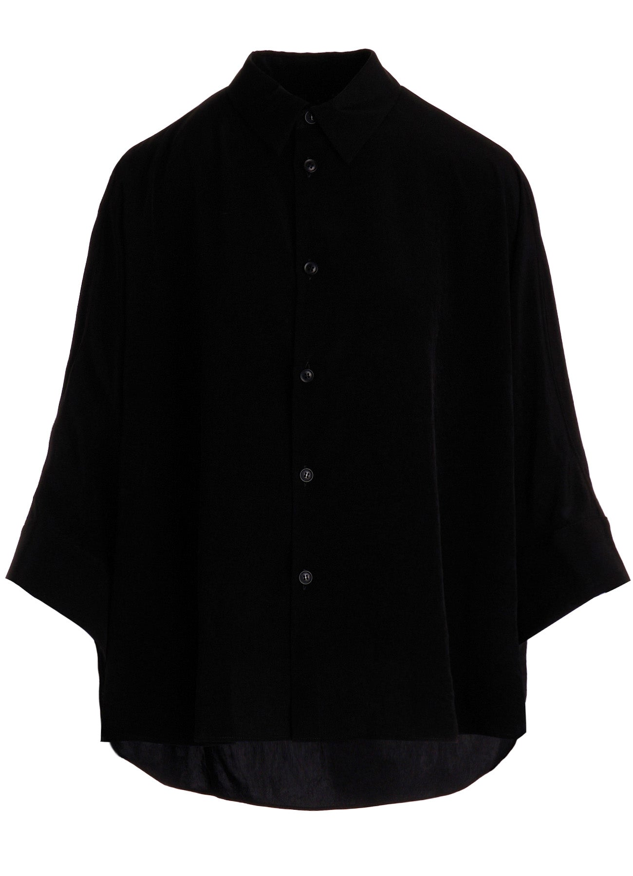 TA/PE CREPE DE CHINE HALF SLEEVE CAPE SHIRT
