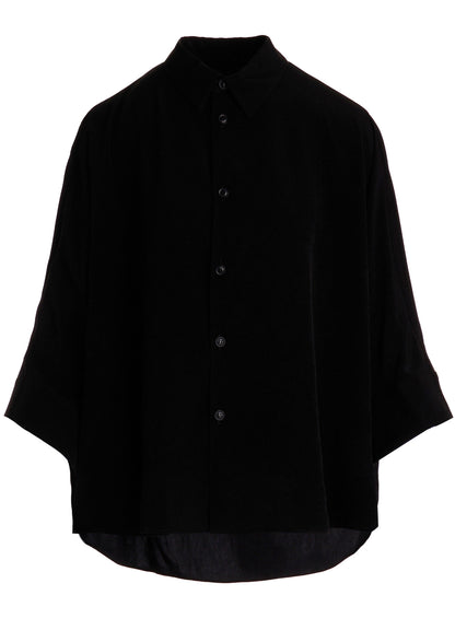TA/PE CREPE DE CHINE HALF SLEEVE CAPE SHIRT