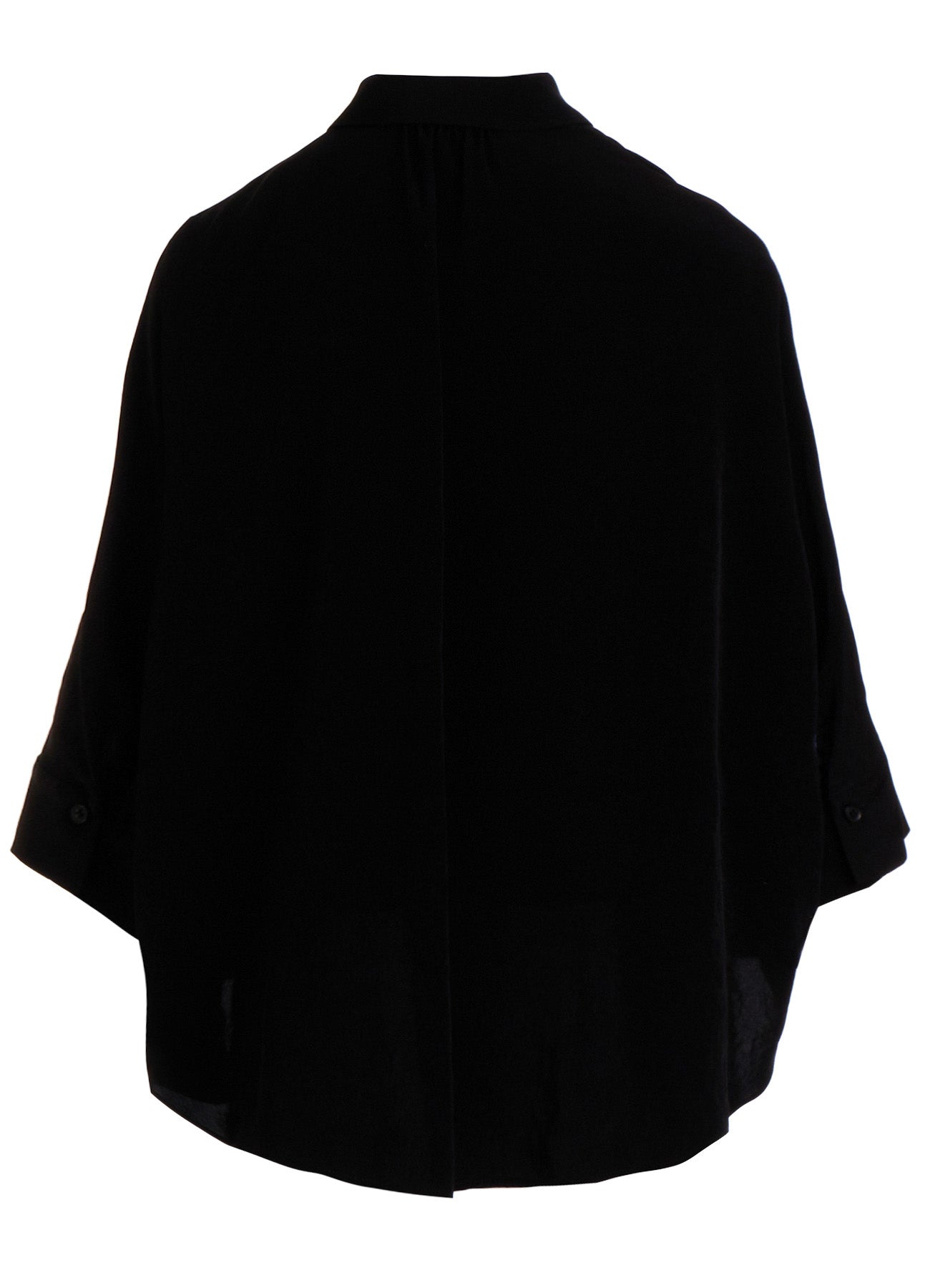 TA/PE CREPE DE CHINE HALF SLEEVE CAPE SHIRT