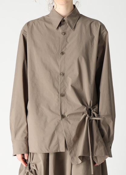 POLYESTER TYPEWRITER CIRCLE GATHER BLOUSE