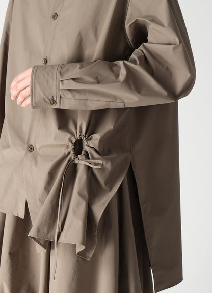 POLYESTER TYPEWRITER CIRCLE GATHER BLOUSE