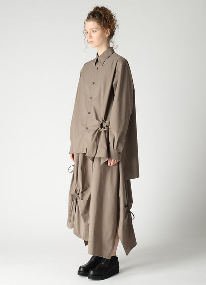POLYESTER TYPEWRITER CIRCLE GATHER BLOUSE