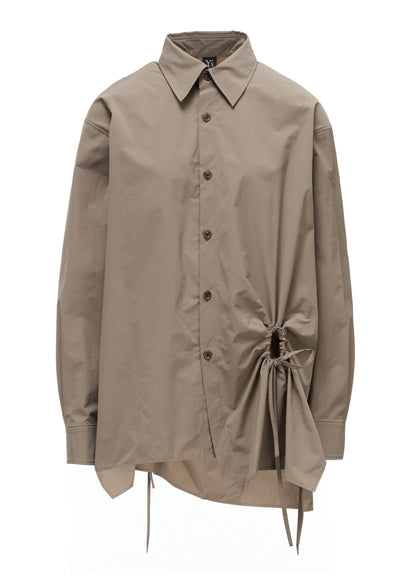 POLYESTER TYPEWRITER CIRCLE GATHER BLOUSE