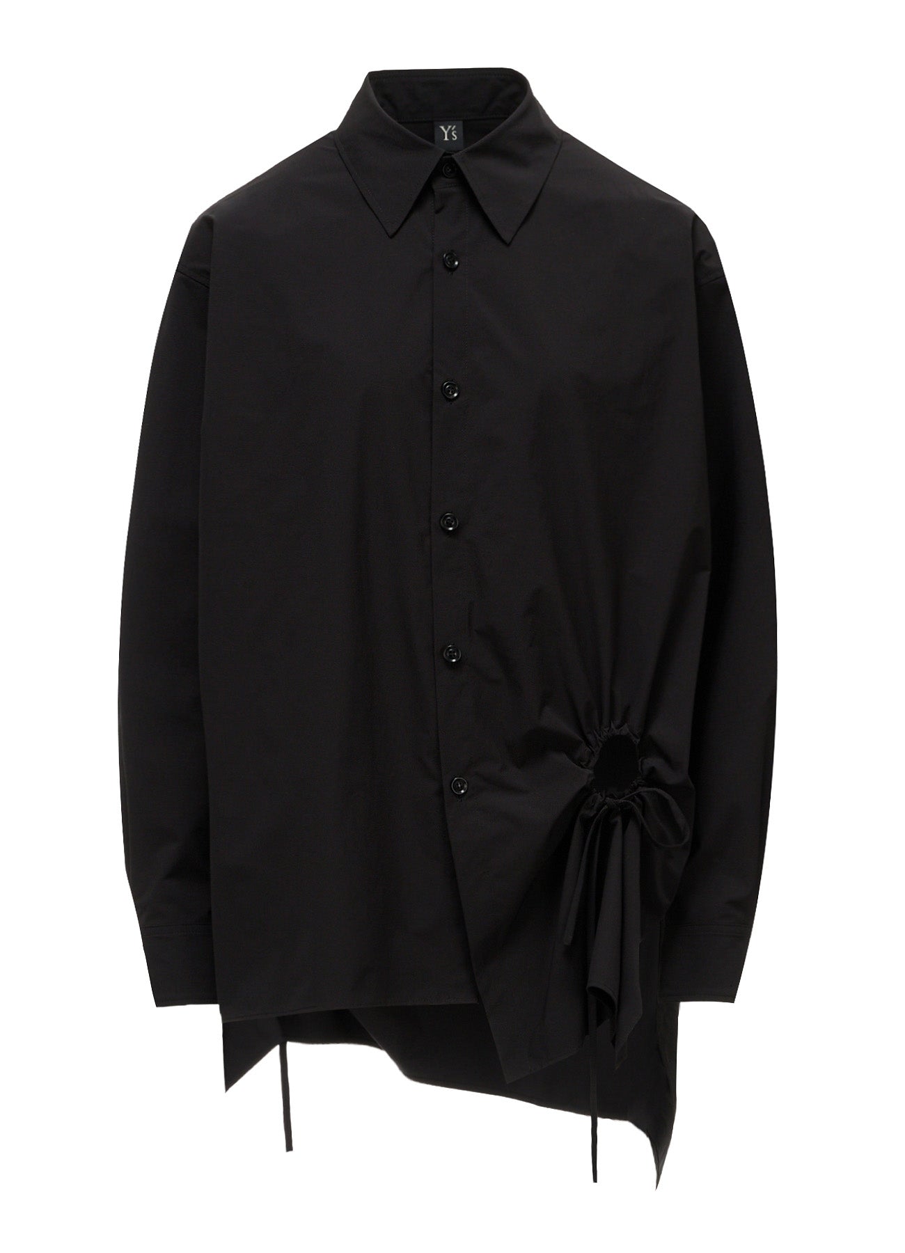 POLYESTER TYPEWRITER CIRCLE GATHER BLOUSE