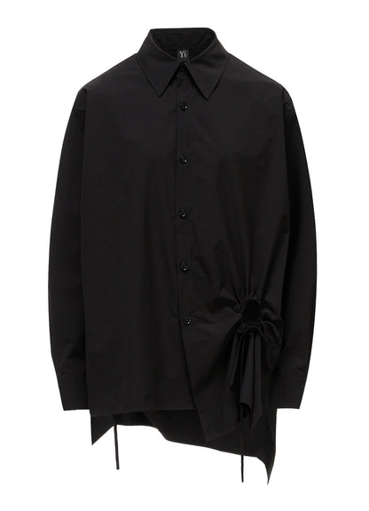 POLYESTER TYPEWRITER CIRCLE GATHER BLOUSE