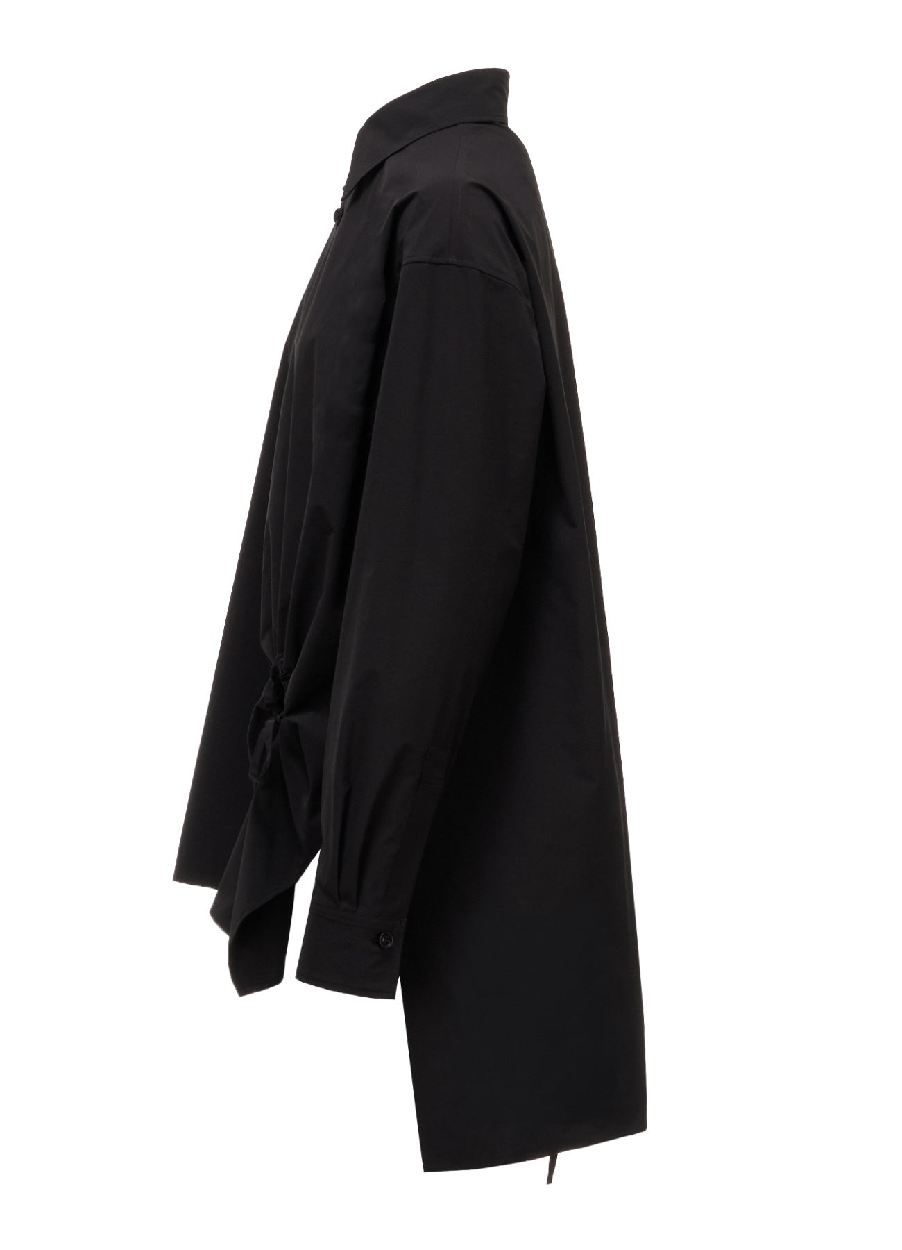POLYESTER TYPEWRITER CIRCLE GATHER BLOUSE