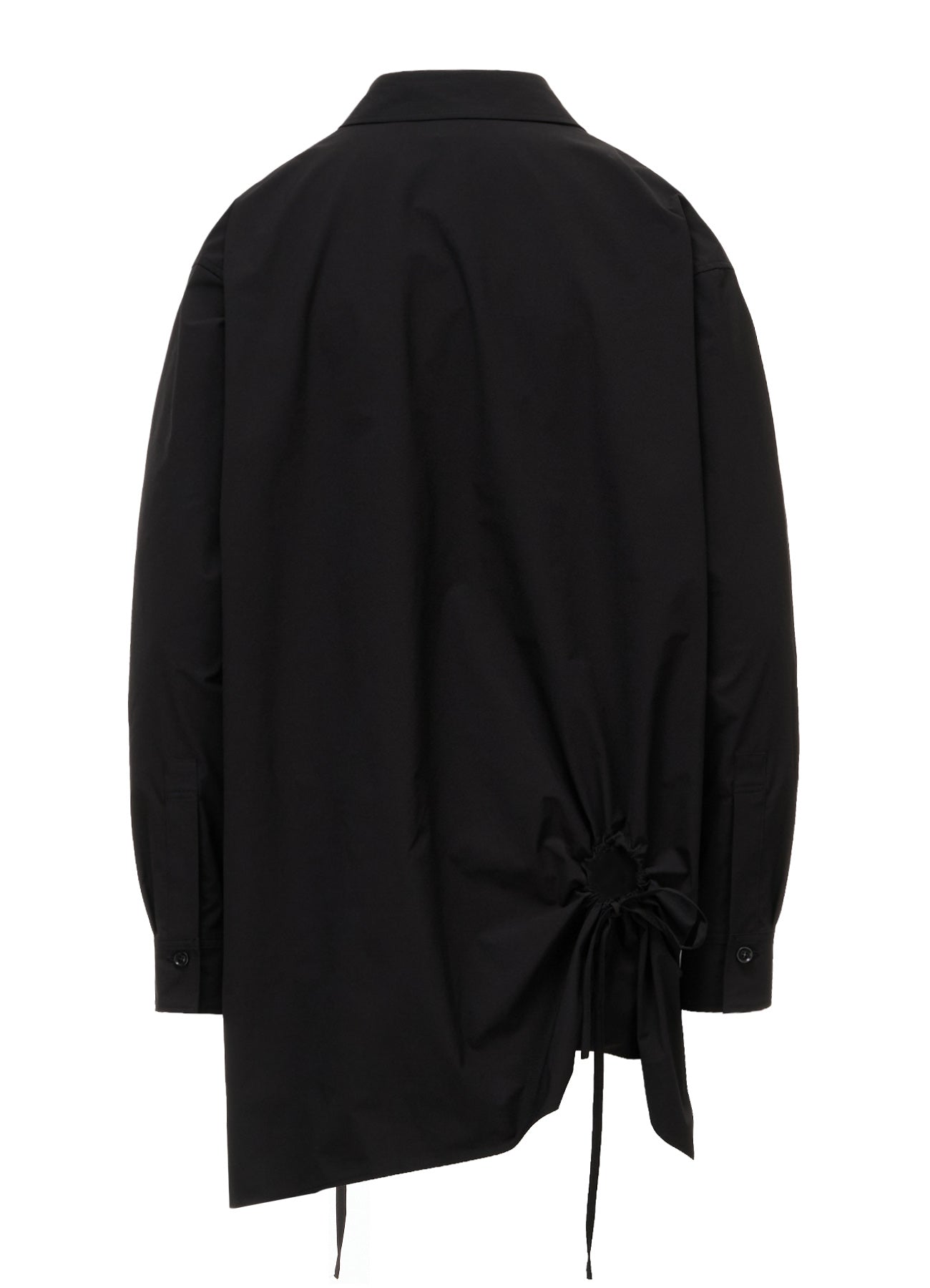 POLYESTER TYPEWRITER CIRCLE GATHER BLOUSE