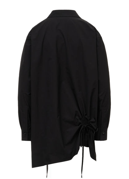 POLYESTER TYPEWRITER CIRCLE GATHER BLOUSE