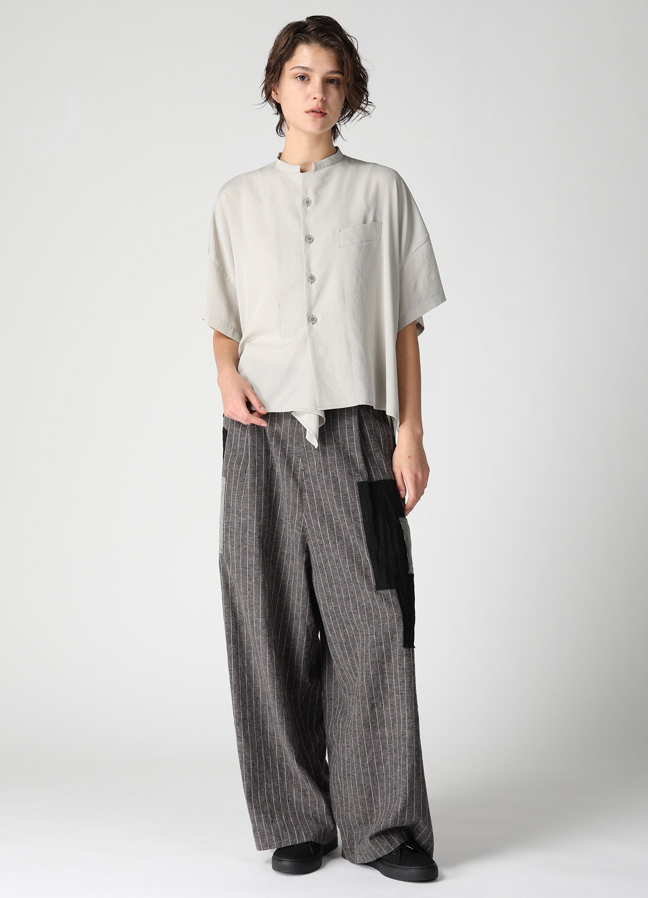 TA/PE CREPE DE CHINE HALF SLEEVE BOX SHIRT