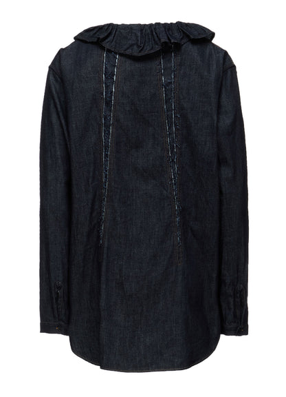 6OZ DENIM GATHERED COLLAR SHIRT