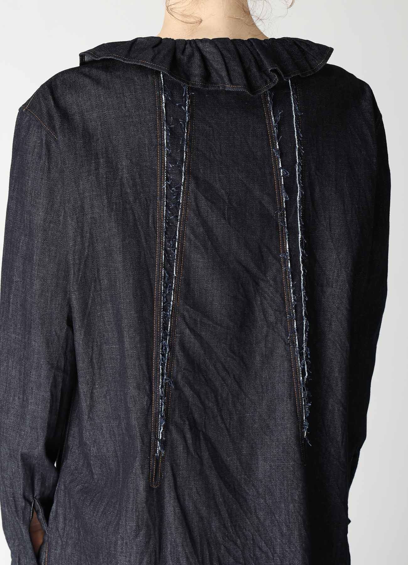 6OZ DENIM GATHERED COLLAR SHIRT