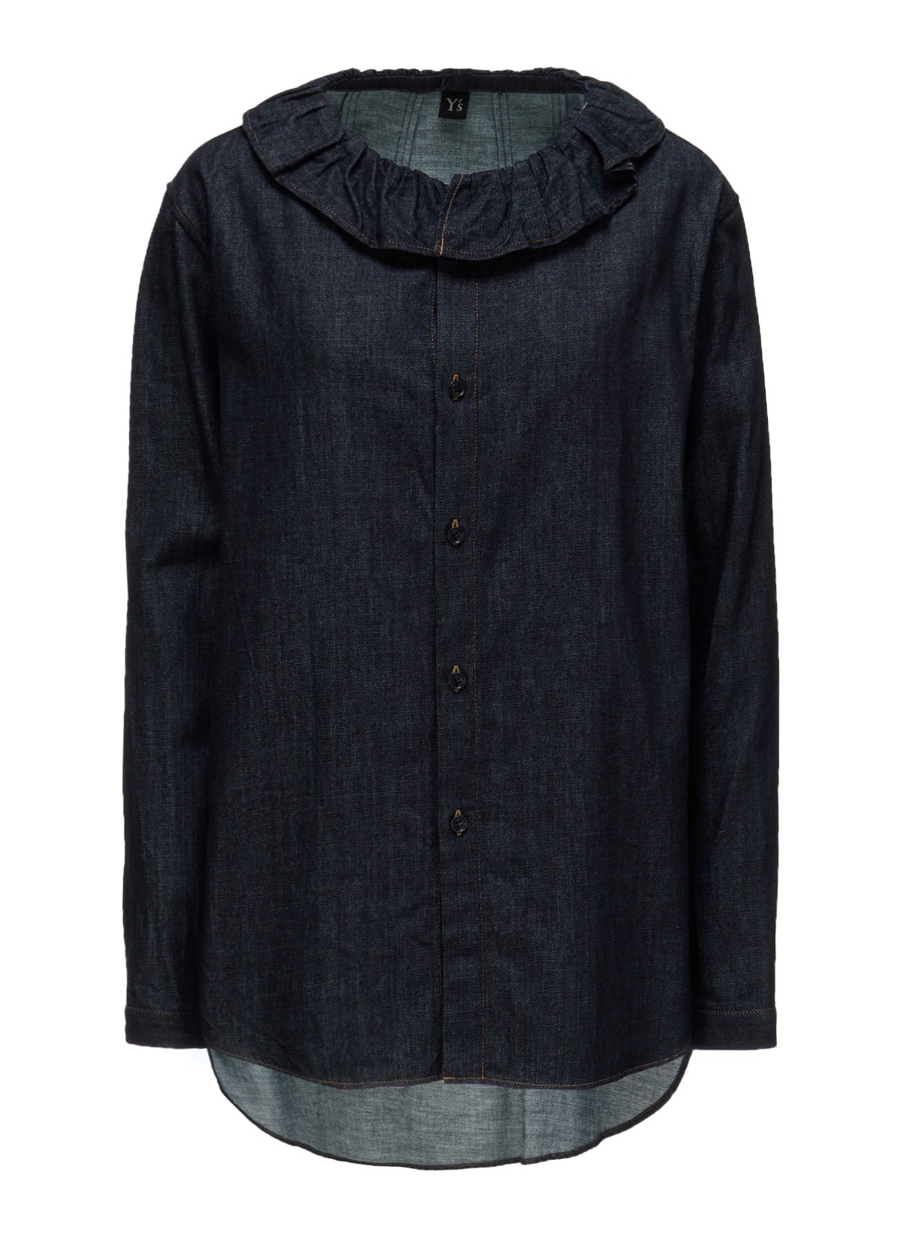 6OZ DENIM GATHERED COLLAR SHIRT