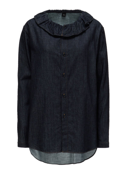 6OZ DENIM GATHERED COLLAR SHIRT