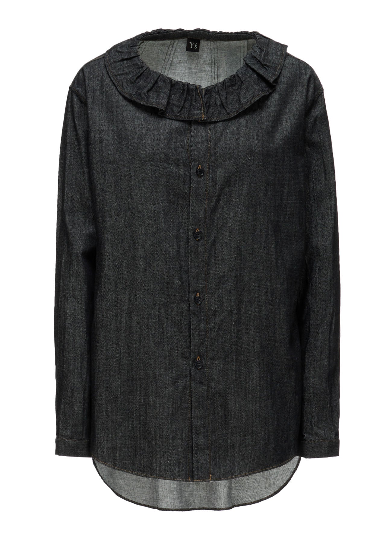 6OZ DENIM GATHERED COLLAR SHIRT