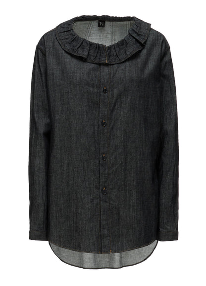 6OZ DENIM GATHERED COLLAR SHIRT