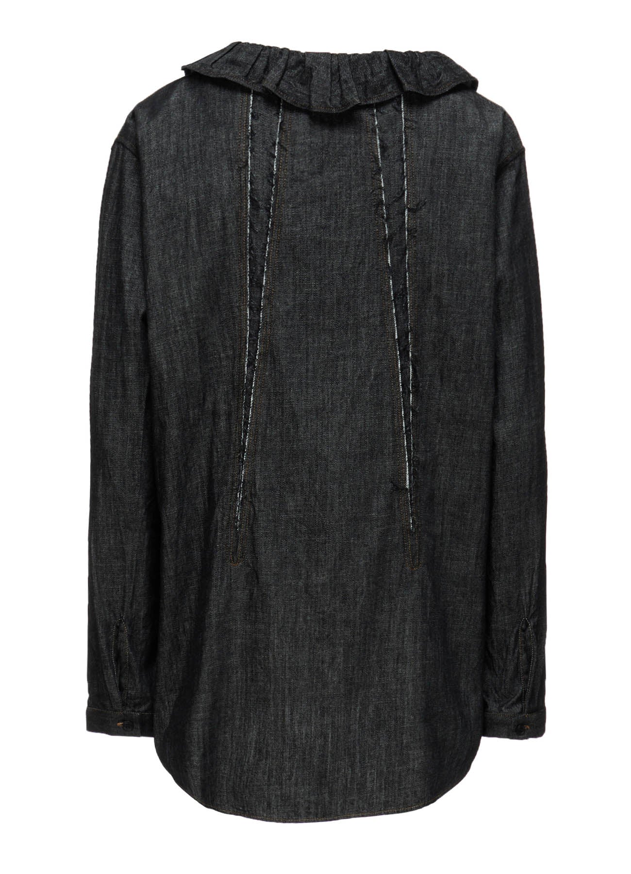 6OZ DENIM GATHERED COLLAR SHIRT
