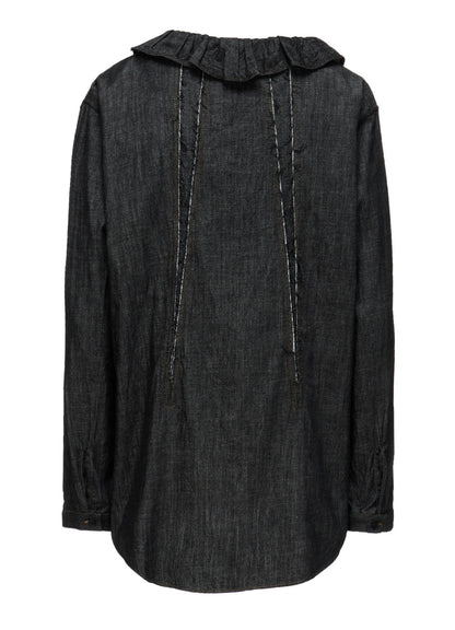 6OZ DENIM GATHERED COLLAR SHIRT