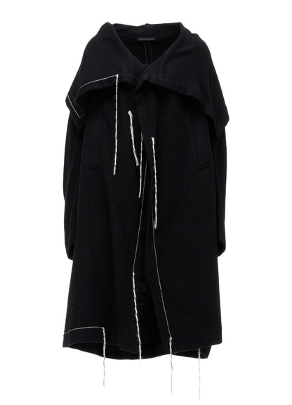 LIGHT SHAGGY BIG STITCH CAPE COAT