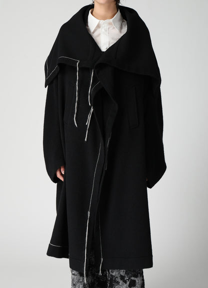 LIGHT SHAGGY BIG STITCH CAPE COAT