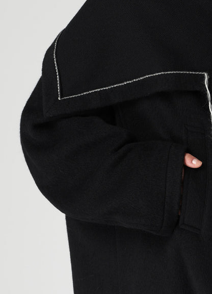 LIGHT SHAGGY BIG STITCH CAPE COAT