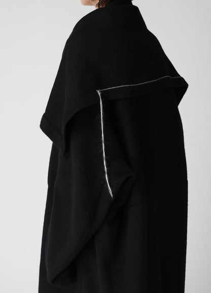LIGHT SHAGGY BIG STITCH CAPE COAT