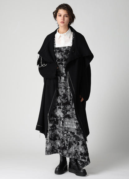 LIGHT SHAGGY BIG STITCH CAPE COAT