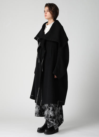 LIGHT SHAGGY BIG STITCH CAPE COAT