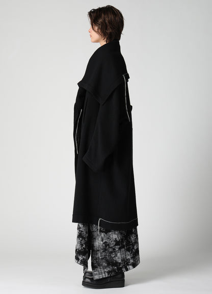 LIGHT SHAGGY BIG STITCH CAPE COAT
