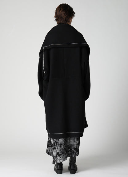 LIGHT SHAGGY BIG STITCH CAPE COAT