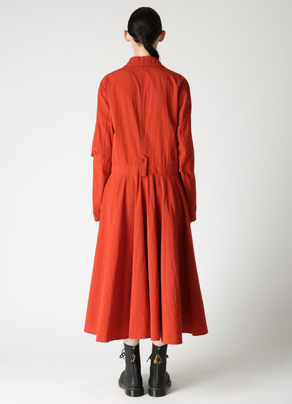 COTTON FLAX FLARE DRESS