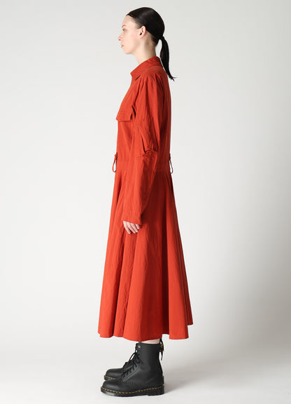 COTTON FLAX FLARE DRESS
