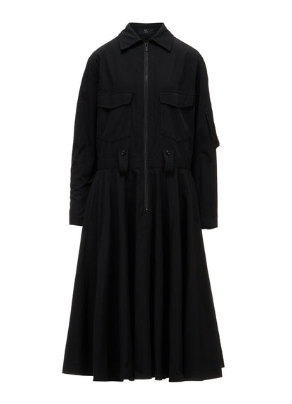 COTTON FLAX FLARE DRESS