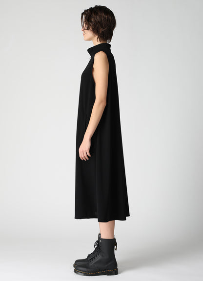TA/PE STRETCH JERSEY STAND COLLAR DRESS