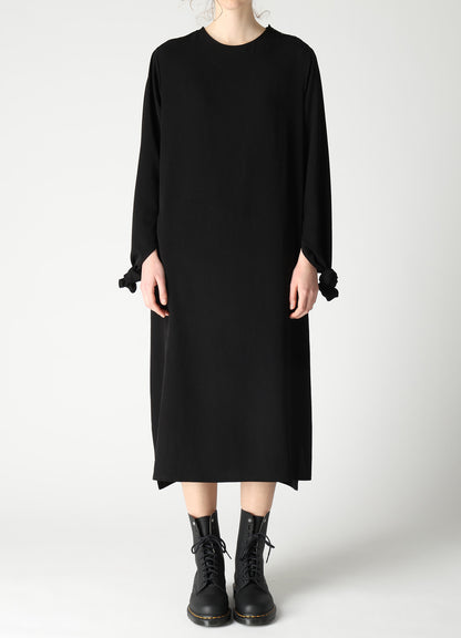 TA/PE CREPE DE CHINE KNOT SLEEVE DRESS