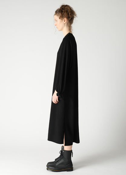 TA/PE CREPE DE CHINE KNOT SLEEVE DRESS
