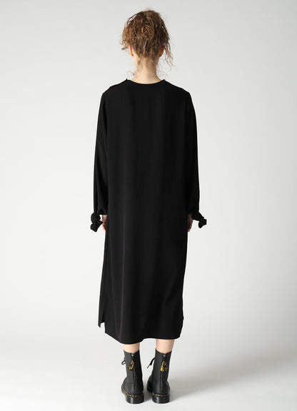 TA/PE CREPE DE CHINE KNOT SLEEVE DRESS