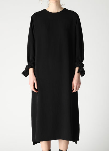 TA/PE CREPE DE CHINE KNOT SLEEVE DRESS