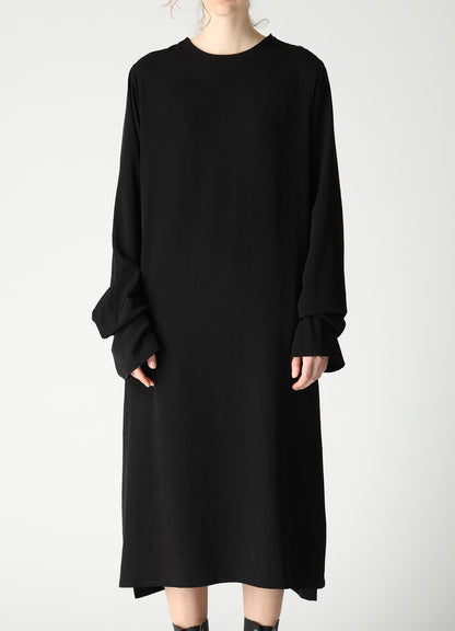 TA/PE CREPE DE CHINE KNOT SLEEVE DRESS