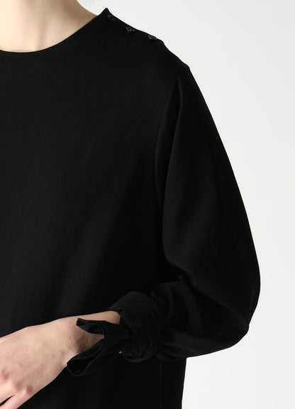 TA/PE CREPE DE CHINE KNOT SLEEVE DRESS