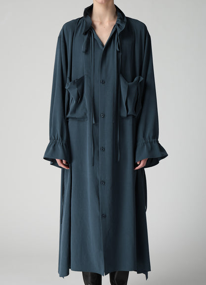 TA/PE CREPE DE CHINE GATHER COLLAR DRESS