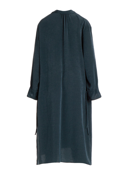 TA/PE CREPE DE CHINE GATHER COLLAR DRESS