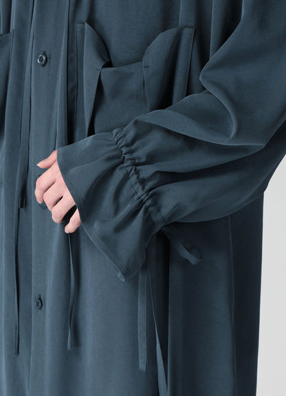 TA/PE CREPE DE CHINE GATHER COLLAR DRESS