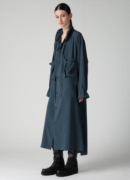 TA/PE CREPE DE CHINE GATHER COLLAR DRESS
