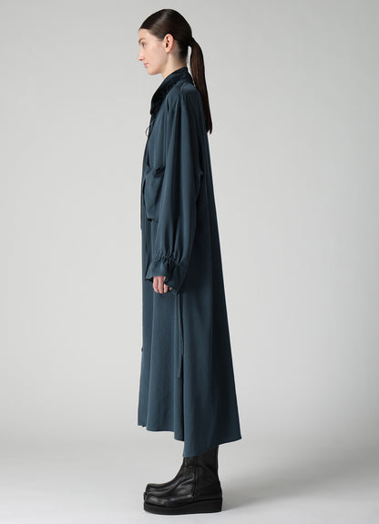 TA/PE CREPE DE CHINE GATHER COLLAR DRESS