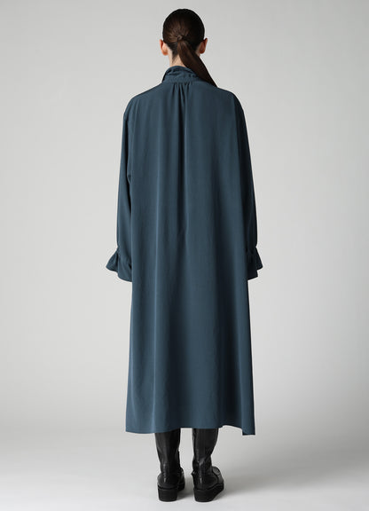 TA/PE CREPE DE CHINE GATHER COLLAR DRESS