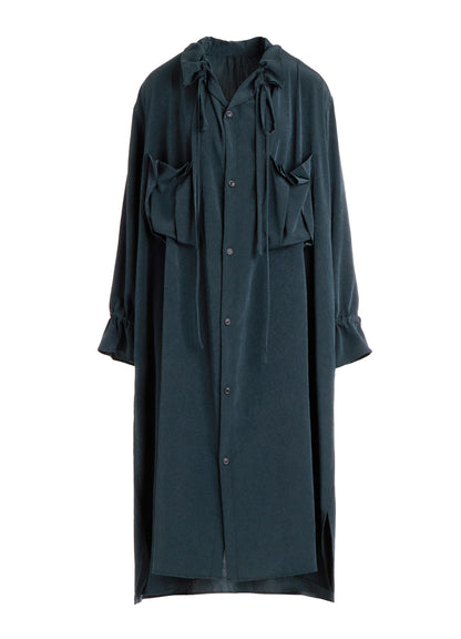 TA/PE CREPE DE CHINE GATHER COLLAR DRESS