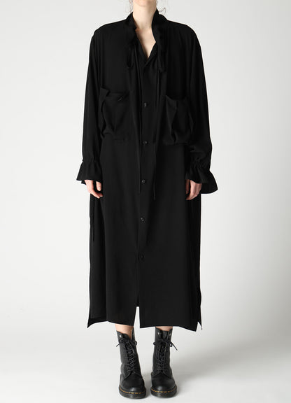 TA/PE CREPE DE CHINE GATHER COLLAR DRESS