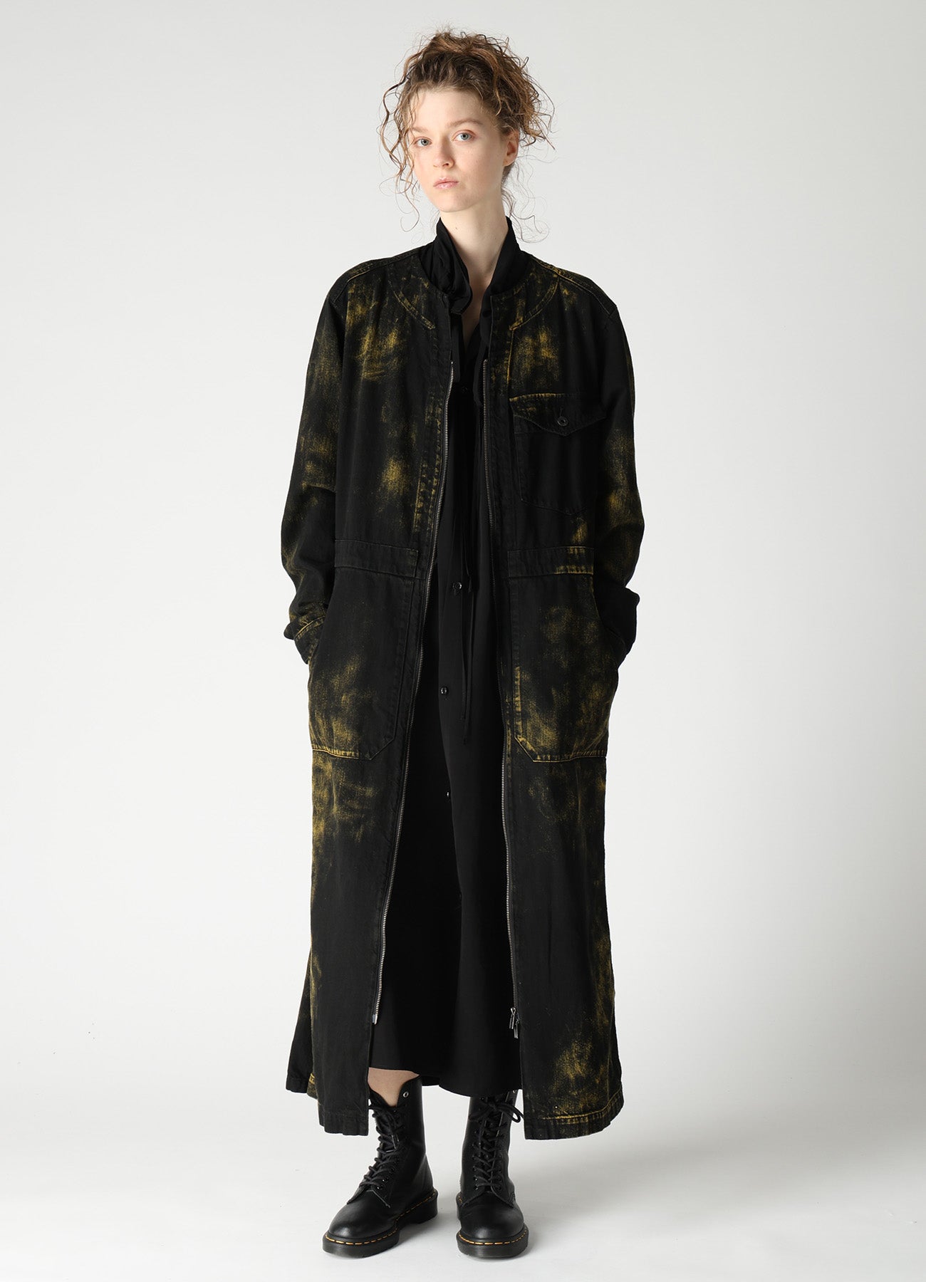 TA/PE CREPE DE CHINE GATHER COLLAR DRESS