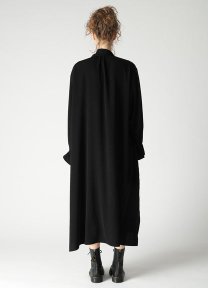 TA/PE CREPE DE CHINE GATHER COLLAR DRESS